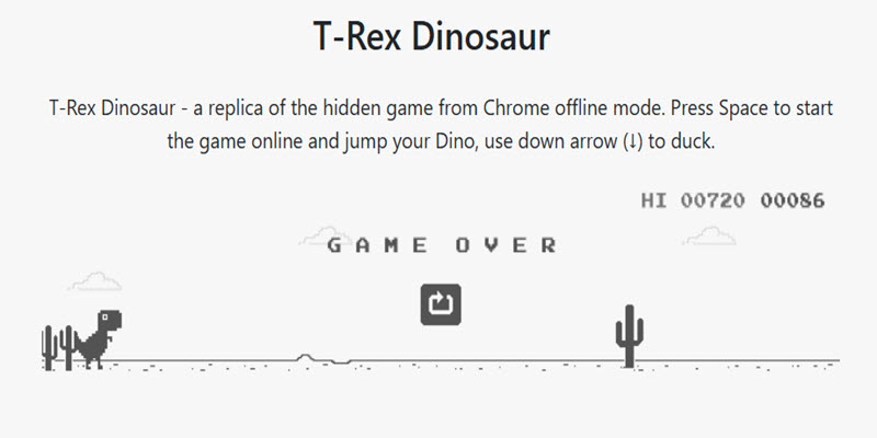dino game screenshot