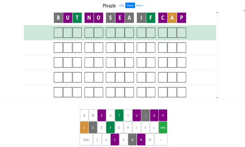 phrazle screenshot